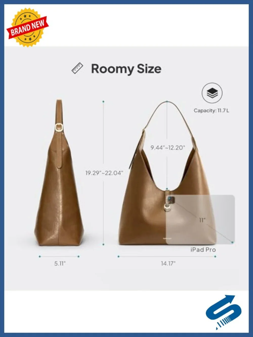 Slouchy Hobo Bag for Women Large Shoulder Handbag with Wallet PU Leather Tote